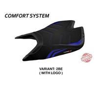 Tappezzeria Italia Rivestimento sella compatibile Aprilia Tuono V4 Factory (21-22) modello Nashua special color comfort system 2BE (blu) CON LOGO