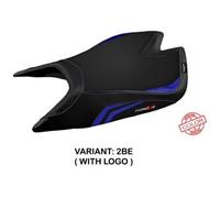 Tappezzeria Italia Rivestimento sella compatibile Aprilia Tuono V4 Factory (21-22) modello Nashua special color 2BE (blu) CON LOGO