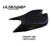 Tappezzeria Italia Rivestimento sella compatibile Aprilia Tuono V4 Factory (21-22) modello Nashua ultragrip 2BE (blu) CON LOGO