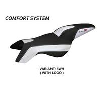 Tappezzeria Italia Rivestimento sella compatibile BMW K 1200 R (05-08) modello Boston comfort system CON LOGO 5WH (bianco)
