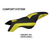 Tappezzeria Italia Rivestimento sella compatibile BMW K 1200 R (05-08) modello Boston comfort system CON LOGO 8YL (giallo)