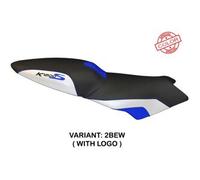 Tappezzeria Italia Rivestimento sella compatibile BMW K 1200 S (04-08) modello Lariano special color CON LOGO 2BEW (blu-bianco)
