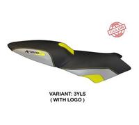 Tappezzeria Italia Rivestimento sella compatibile BMW K 1200 S (04-08) modello Lariano special color CON LOGO 3YLS (giallo-argento)