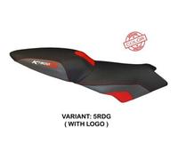 Tappezzeria Italia Rivestimento sella compatibile BMW K 1300 S (09-16) modello Lariano special color CON LOGO 5RDG (rosso-grigio)