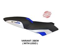 Tappezzeria Italia Rivestimento sella compatibile BMW K 1300 S (09-16) modello Lariano special color CON LOGO 2BEW (blu-bianco)
