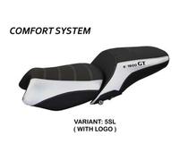 Tappezzeria Italia Rivestimento sella compatibile BMW K 1600 GT (10-22) modello Tropea Color comfort system CON LOGO 5SL (argento)