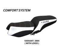 Tappezzeria Italia Rivestimento sella compatibile BMW K 1600 GT (10-22) modello Tropea Color comfort system CON LOGO 3WH (bianco)