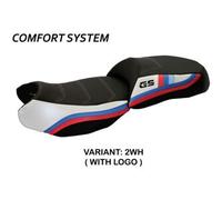 Tappezzeria Italia Rivestimento sella compatibile BMW R 1200 GS (13-18) modello Exclusive Anniversary comfort system 2WH (bianco) CON LOGO