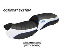 Tappezzeria Italia Rivestimento sella compatibile BMW R 1200 GS (13-18) modello Ortigia Bord 2 comfort system 5WHB (bianco-blu) CON LOGO