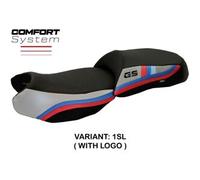 Tappezzeria Italia Rivestimento sella compatibile - BMW R 1200 GS 2013 - 2018 - mod Exclusive Anniversary Comfort System 1SL (argento) CON LOGO