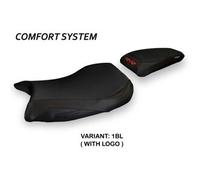 Tappezzeria Italia Rivestimento sella compatibile BMW S 1000 RR M-Sport (19-23) modello Ganja 1 comfort system CON LOGO 1BL (nero)