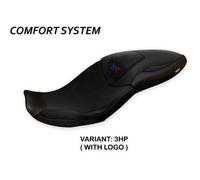 Tappezzeria Italia Rivestimento sella compatibile BMW S 1000 XR (20-23) modello Djanet Total Black comfort system CON LOGO 3HP (colori hp)
