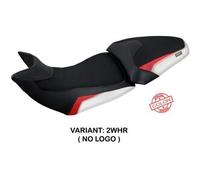 Tappezzeria Italia Rivestimento sella compatibile Ducati Multistrada V2 (21-23) modello Haria NO LOGO 2WHR (bianco-rosso)