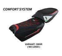 Tappezzeria Italia Rivestimento sella compatibile Ducati Multistrada V4 (2022) modello Safi comfort system NO LOGO 1WHR (bianco-rosso)