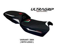 Tappezzeria Italia Rivestimento sella compatibile Ducati Multistrada V4 (21-22) modello Adelaide ultragrip CON LOGO 3WH (bianco)