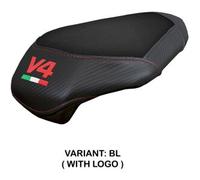 Tappezzeria Italia Rivestimento sella compatibile - Ducati Panigale V4 2025 - mod Argenta Pass CON LOGO BL (nero)