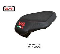 Tappezzeria Italia Rivestimento sella compatibile - Ducati Streetfighter V4 2025 - mod Alcara Pass Velvet CON LOGO RD (rosso)