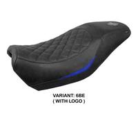 Tappezzeria Italia Rivestimento sella compatibile Harley Davidson Street 500 / 750 (16-21) modello Miami CON LOGO 6BE (blu)