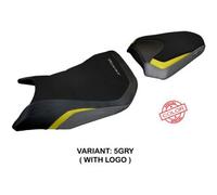 Tappezzeria Italia Rivestimento sella compatibile Honda CB 750 Hornet (2023) modello Toyama Special Color CON LOGO 5GRY (grigio-giallo)