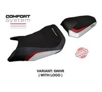 Tappezzeria Italia Rivestimento sella compatibile Honda CB 750 Hornet (2023) modello Toyama Special Color Comfort System CON LOGO 6WHR (bianco-rosso)