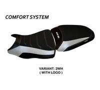Tappezzeria Italia Rivestimento sella compatibile Kawasaki ER-6N / ER-6F (12-16) modello Dayton 1 comfort system 2WH (bianco) CON LOGO