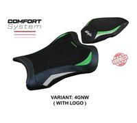 Tappezzeria Italia Rivestimento sella compatibile Kawasaki Ninja ZX 10 R (21-23) modello Dexter Comfort System CON LOGO 4GNW (verde-bianco)