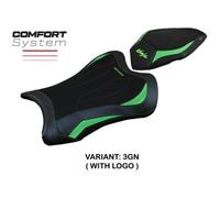 Tappezzeria Italia Rivestimento sella compatibile Kawasaki Ninja ZX 10 R (21-23) modello Dexter Comfort System CON LOGO 3GN (verde)
