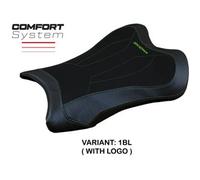 Tappezzeria Italia Rivestimento sella compatibile Kawasaki Ninja ZX 10 RR (21-23) modello Garen Comfort System CON LOGO 1BL (nero)