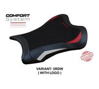 Tappezzeria Italia Rivestimento sella compatibile Kawasaki Ninja ZX 10 RR (21-23) modello Garen Comfort System 5RDW (rosso-bianco) CON LOGO