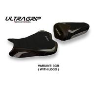 Tappezzeria Italia Rivestimento sella compatibile Kawasaki Ninja ZX 6 R (09-12) modello Cracovia 2 ultragrip 3GR (grigio) CON LOGO