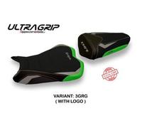 Tappezzeria Italia Rivestimento sella compatibile Kawasaki Ninja ZX 6 R (09-12) modello Cracovia special color ultragrip CON LOGO 3GRG (grigio-verde)