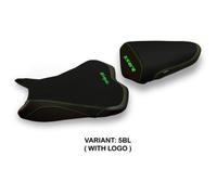Tappezzeria Italia Rivestimento sella compatibile Kawasaki Ninja ZX 6 R (09-12) modello Medan 1 CON LOGO 5BL (nero)