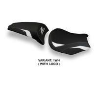 Tappezzeria Italia Rivestimento sella compatibile Kawasaki Z 650 (17-23) modello Cave 1 1WH (bianco) CON LOGO