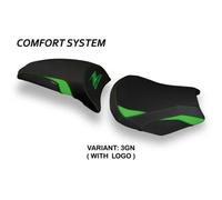 Tappezzeria Italia Rivestimento sella compatibile Kawasaki Z 650 (17-23) modello Vergato 1 comfort system CON LOGO 3GN (verde)