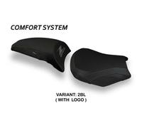 Tappezzeria Italia Rivestimento sella compatibile Kawasaki Z 650 (17-23) modello Vergato 1 comfort system 2BL (nero) CON LOGO