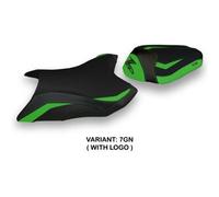 Tappezzeria Italia Rivestimento sella compatibile Kawasaki Z 800 (13-16) modello Mumbai 1 CON LOGO 7GN (verde)