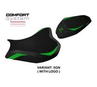 Tappezzeria Italia Rivestimento sella compatibile Kawasaki Z 900 (17-23) modello Shara comfort system CON LOGO 5GN (verde)