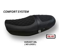 Tappezzeria Italia Rivestimento sella compatibile Kawasaki Z 900 RS (18-23) modello Natal Total Black velvet comfort system NO LOGO 3BL (nero)