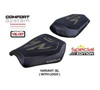 Tappezzeria Italia Rivestimento sella compatibile KTM 1390 Super Duke R (dal 2024) modello Kalix special velvet comfort system CON LOGO BL (nero)