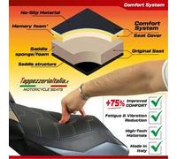 Tappezzeria Italia Rivestimento sella compatibile Moto Guzzi V7 (11-20) modello Davis comfort system 2WH (bianco) CON LOGO