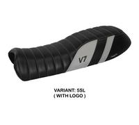 Rivestimento sella Davis Argento SL + logo T.I. per Moto Guzzi V7 2012 > 2020