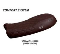 Tappezzeria Italia Rivestimento sella compatibile Moto Guzzi V7 modello Davis Vintage comfort system CON LOGO 413088 (testa di moro)