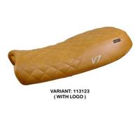 Rivestimento sella Davis Vintage Yellow+logo T.I. per Moto Guzzi V7 2012 > 2020