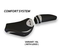 Tappezzeria Italia Rivestimento sella compatibile MV Agusta F3 (12-23) modello Zara 1 comfort system 1SL (argento) CON LOGO