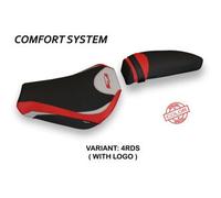 Tappezzeria Italia Rivestimento sella compatibile MV Agusta F3 (12-23) modello Zara special color comfort system CON LOGO 4RDS (rosso-argento)