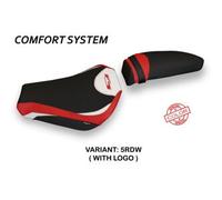 Tappezzeria Italia Rivestimento sella compatibile MV Agusta F3 (12-23) modello Zara special color comfort system 5RDW (rosso-bianco) CON LOGO