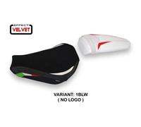 Tappezzeria Italia Rivestimento sella compatibile MV Agusta F4 (10-20) modello Imperial Velvet NO LOGO 1BLW (nero-bianco)