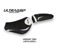 Tappezzeria Italia Rivestimento sella compatibile MV Agusta F4 (10-20) modello Saturnia 1 ultragrip 2WH (bianco) CON LOGO