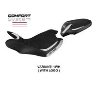 Tappezzeria Italia Rivestimento sella compatibile MV Agusta Turismo Veloce (14-20) modello Sahara comfort system 1WH (bianco) CON LOGO