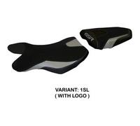 Tappezzeria Italia Rivestimento sella compatibile Suzuki GSR 750 (10-17) modello Siena 2 1SL (argento) CON LOGO